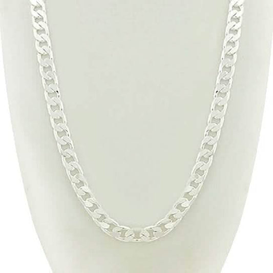 14k White Gold Filled Cuban Link Chain 24" - A-1 Thread Vault