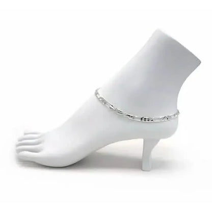 14k Yellow Gold Filled High Polish Finsh Figaro Link Anklet 5mm 9.5'' White/Yellow - A-1 Thread Vault