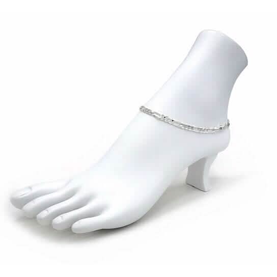 14k Yellow Gold Filled High Polish Finsh Figaro Link Anklet 5mm 9.5'' White/Yellow - A-1 Thread Vault