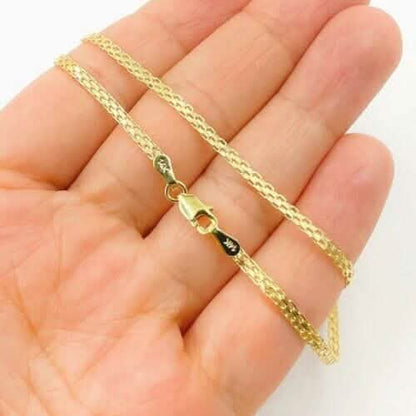 14K Yellow Solid Gold Round Bismark Chain Necklace 2.00mm - A-1 Thread Vault