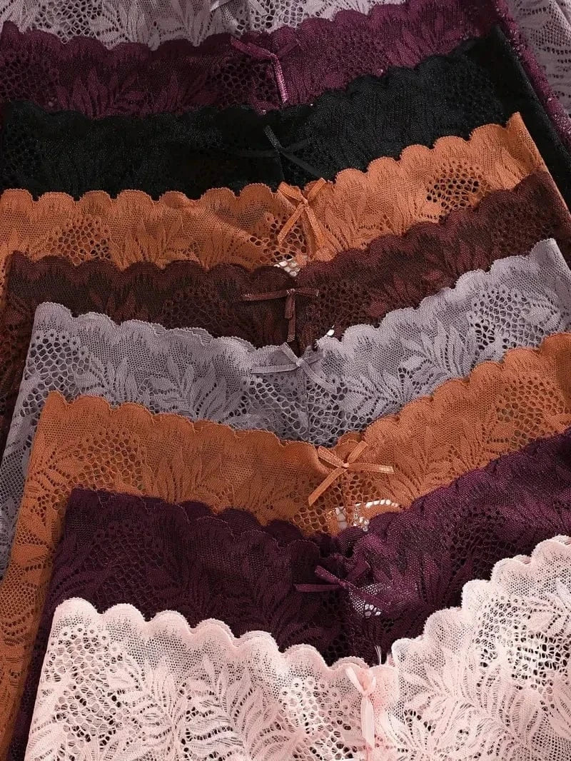 14Pcs/Set Women Lace Boyshorts Sexy Underpants Low Rise Panties Ladies Fashion Floral Lace Underwear S-XL Girls Panty Intimates - A-1 Thread Vault
