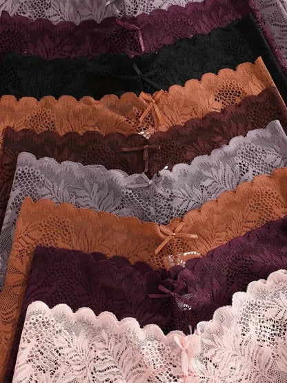 14Pcs/Set Women Lace Boyshorts Sexy Underpants Low Rise Panties Ladies Fashion Floral Lace Underwear S-XL Girls Panty Intimates - A-1 Thread Vault