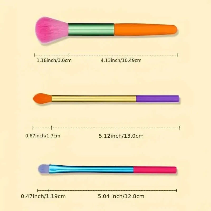 15-Pieces: Rainbow Color High Quality Makeup Brush Set - A-1 Thread Vault