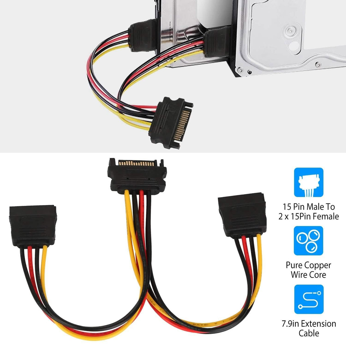 15 Pin Y Splitter Cable Adapter - A-1 Thread Vault