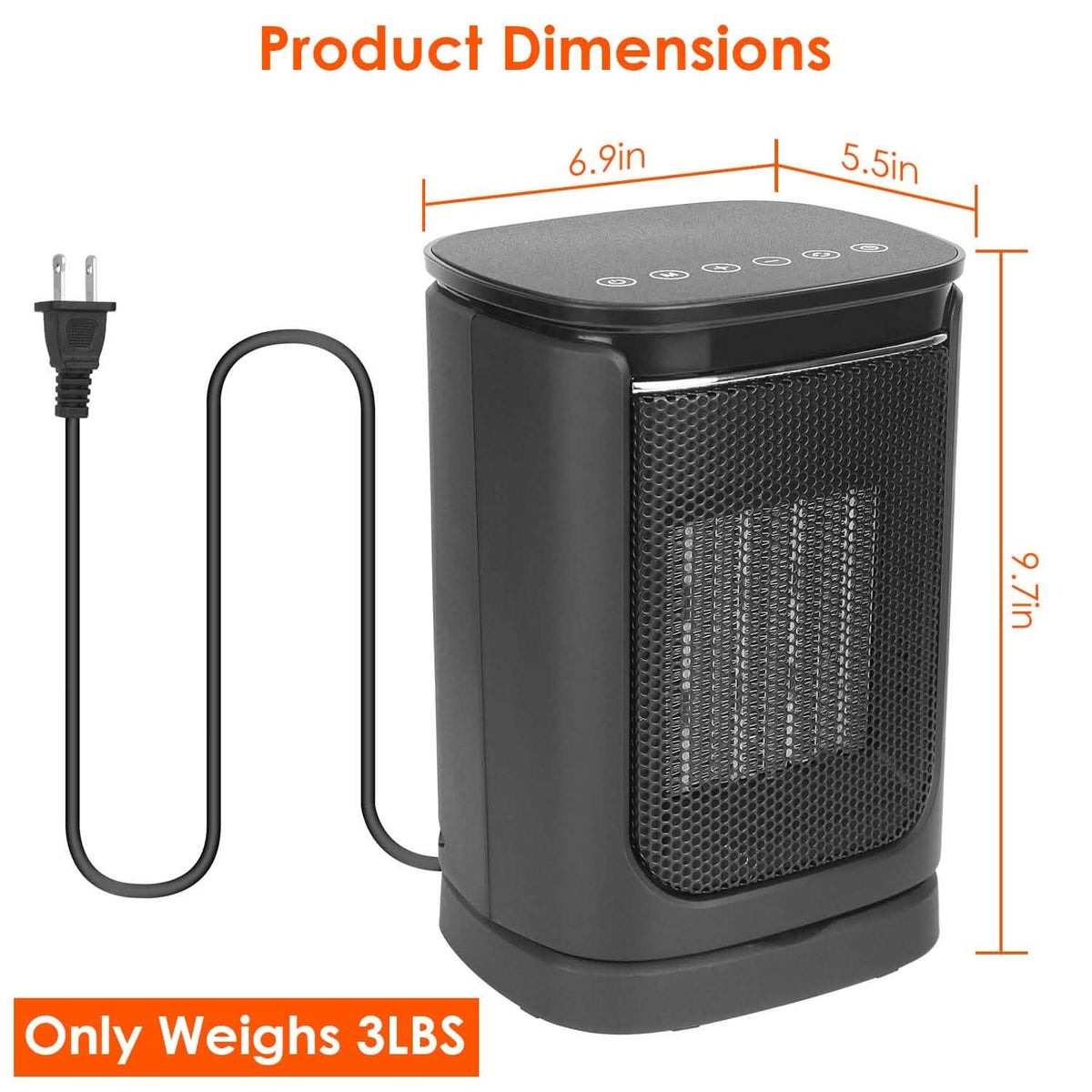 1500W Electric Space Heater Ceramic Heater Fan with 3 Modes Remote Control Digital Display - A-1 Thread Vault