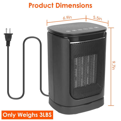 1500W Electric Space Heater Ceramic Heater Fan with 3 Modes Remote Control Digital Display - A-1 Thread Vault