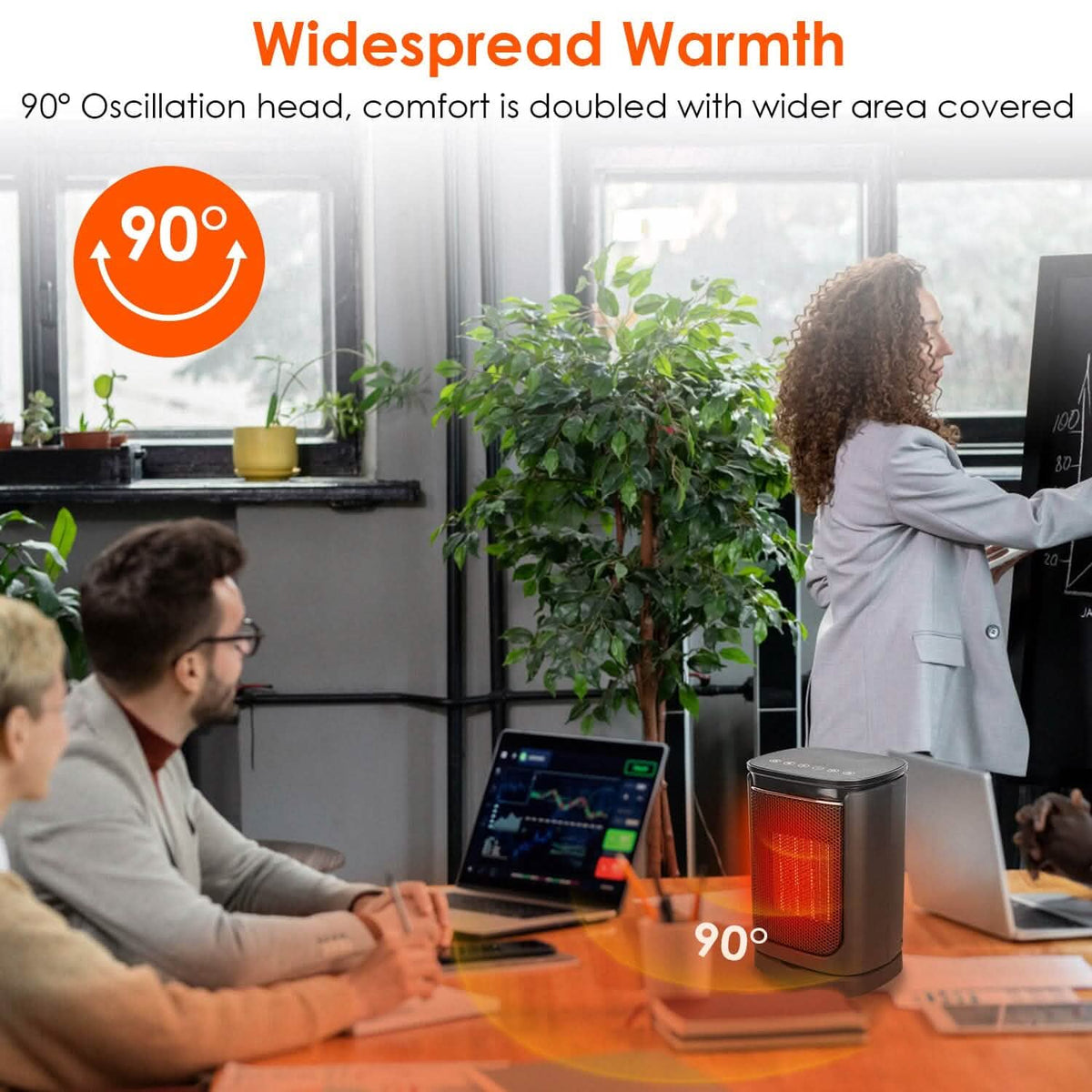 1500W Electric Space Heater Ceramic Heater Fan with 3 Modes Remote Control Digital Display - A-1 Thread Vault