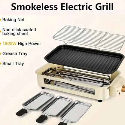 1500W Smokeless Electric Indoor Grill with Removable Non-Stick Plate - A-1 Thread Vault