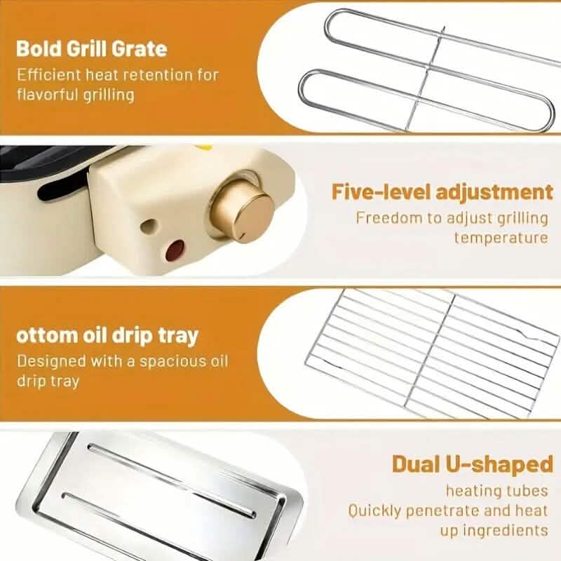 1500W Smokeless Electric Indoor Grill with Removable Non-Stick Plate - A-1 Thread Vault
