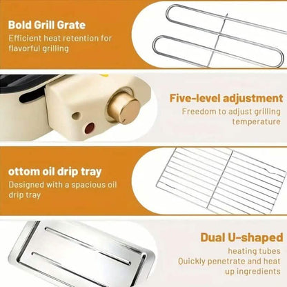 1500W Smokeless Electric Indoor Grill with Removable Non-Stick Plate - A-1 Thread Vault