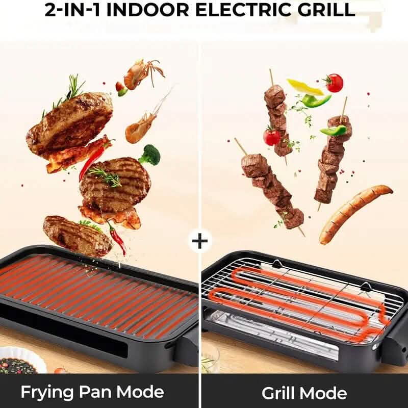 1500W Smokeless Electric Indoor Grill with Removable Non-Stick Plate - A-1 Thread Vault