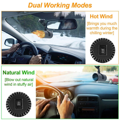 150W Portable Car Heater 2-in-1 Heating Cooling Fan Rotatable Demister Defroster - A-1 Thread Vault