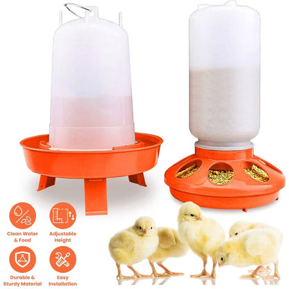 1.5L Chicken Feeder Adjustable Height Waterer Set - A-1 Thread Vault