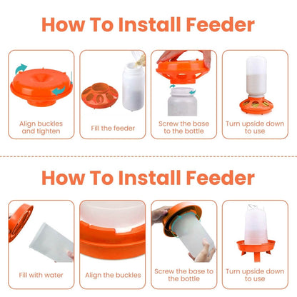 1.5L Chicken Feeder Adjustable Height Waterer Set - A-1 Thread Vault