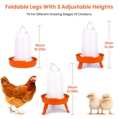 1.5L Chicken Feeder Adjustable Height Waterer Set - A-1 Thread Vault