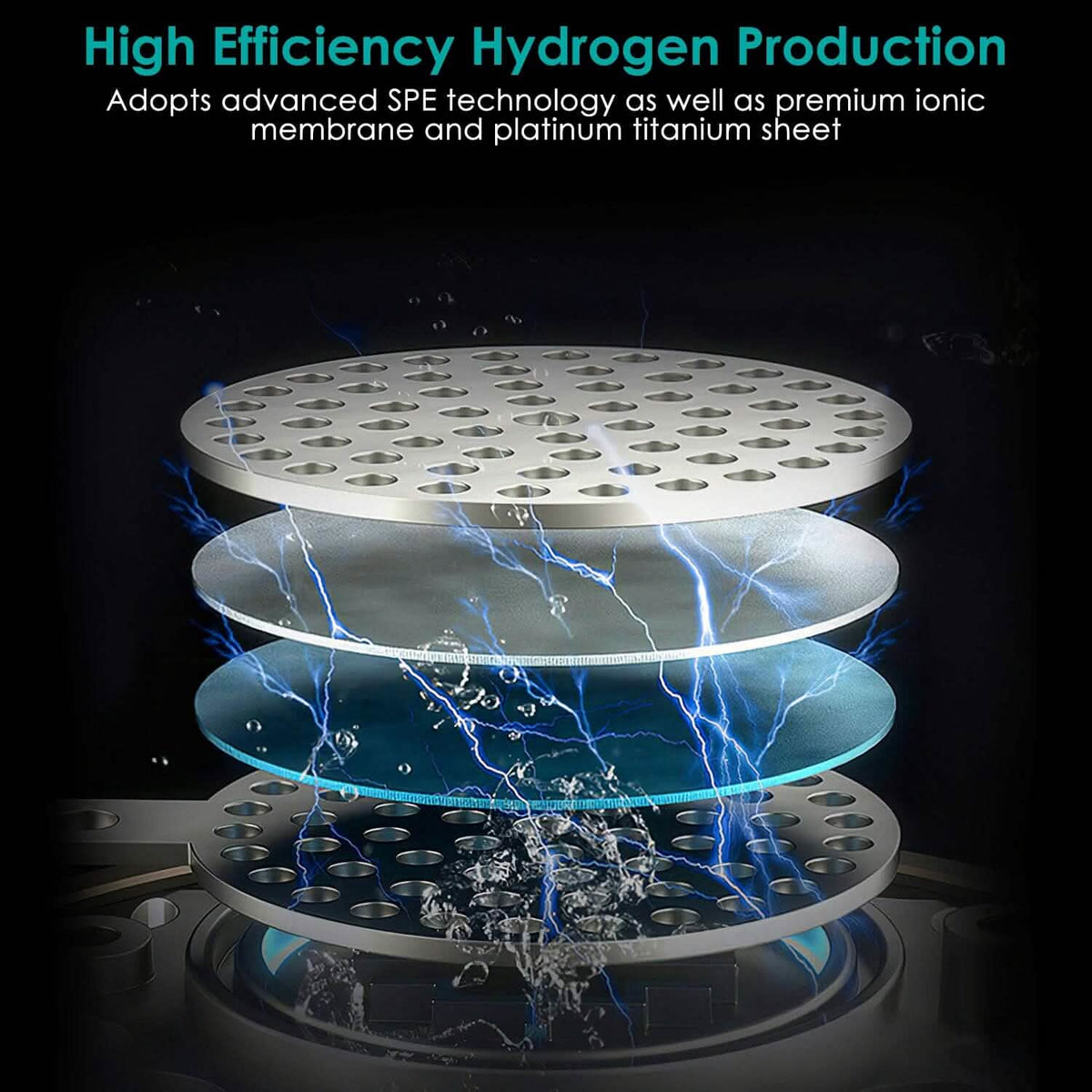 1.5L Large Capacity Portable Rechargeable Hydrogen Water Bottle 6 Min. Quick Electrolysis - A-1 Thread Vault