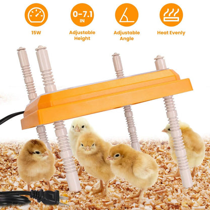 15W Chicken Brooder Heater with Adjustable Height Angle Max 131℉ - A-1 Thread Vault