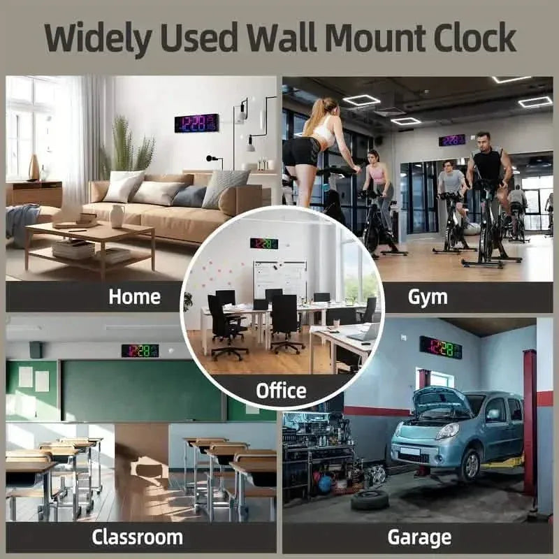 16.2" Large Display Digital Coloring Changing Wall Clock with Built-in Night Light - A-1 Thread Vault