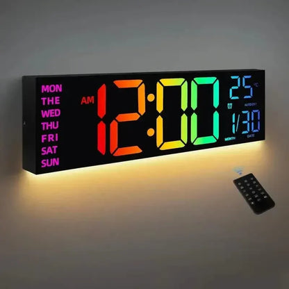 16.2" Large Display Digital Coloring Changing Wall Clock with Built-in Night Light - A-1 Thread Vault