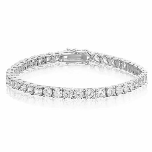 16 Carat TW Round Lab Grown Diamond 8” Tennis Bracelet in 14k White Gold - A-1 Thread Vault