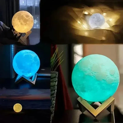 16 Colors Lunar Table Lamp with Remote Control, Creative Small Night Lamp - A-1 Thread Vault