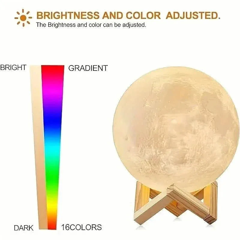 16 Colors Lunar Table Lamp with Remote Control, Creative Small Night Lamp - A-1 Thread Vault