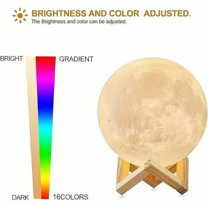 16 Colors Lunar Table Lamp with Remote Control, Creative Small Night Lamp - A-1 Thread Vault
