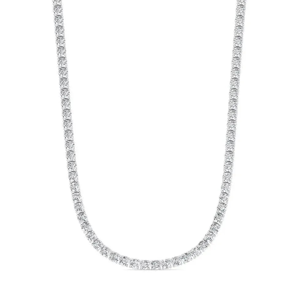 16 CTW Lab Grown Diamond Tennis Necklace – 14kt White Gold, 18’’ - A-1 Thread Vault