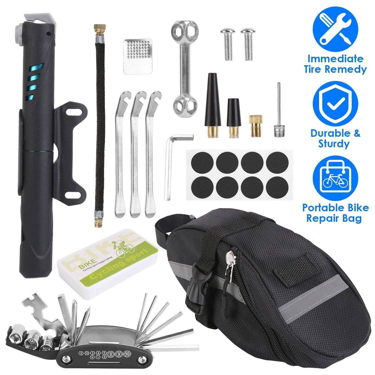 16-in-1 Bicycle Tire Repair Kit - A-1 Thread Vault