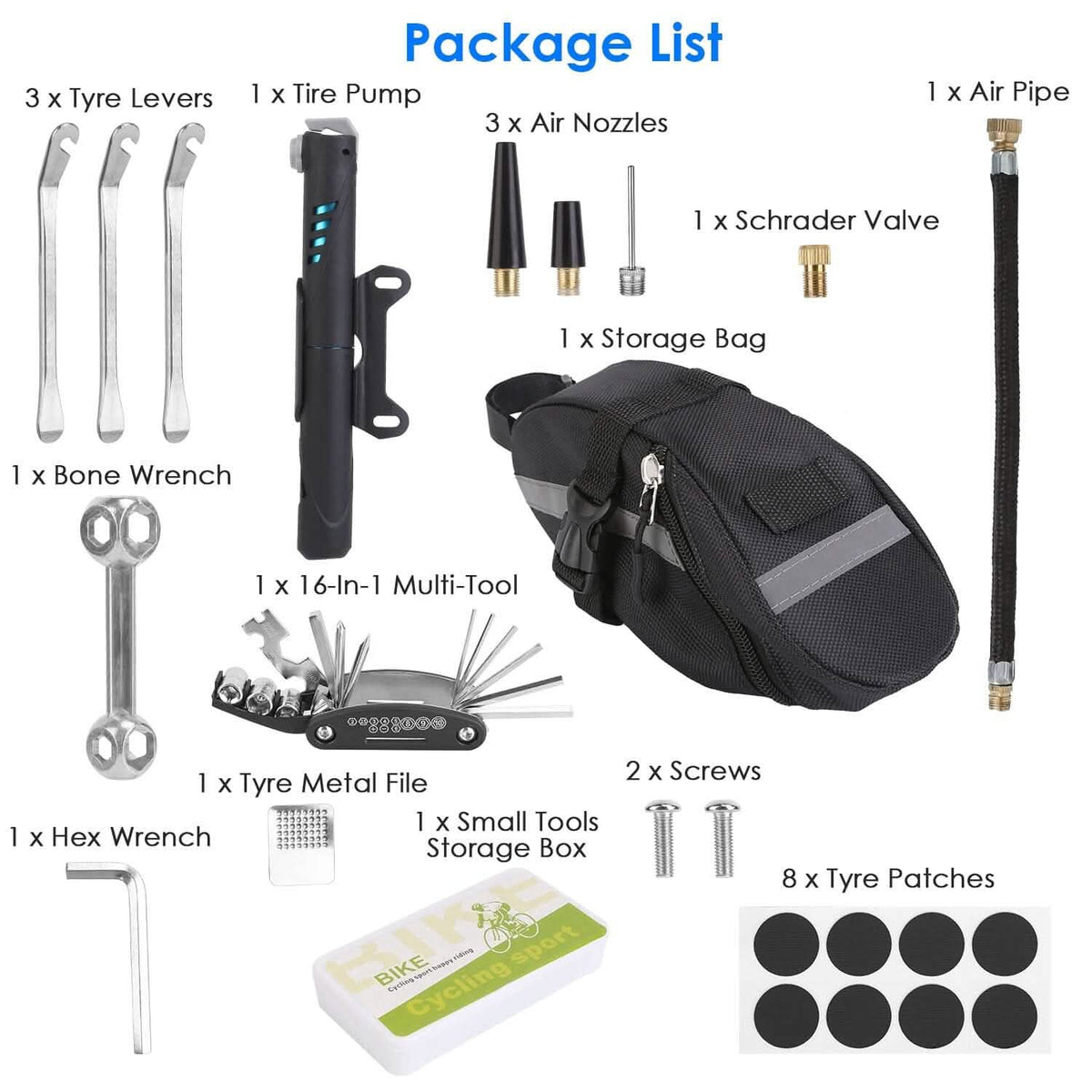 16-in-1 Bicycle Tire Repair Kit - A-1 Thread Vault