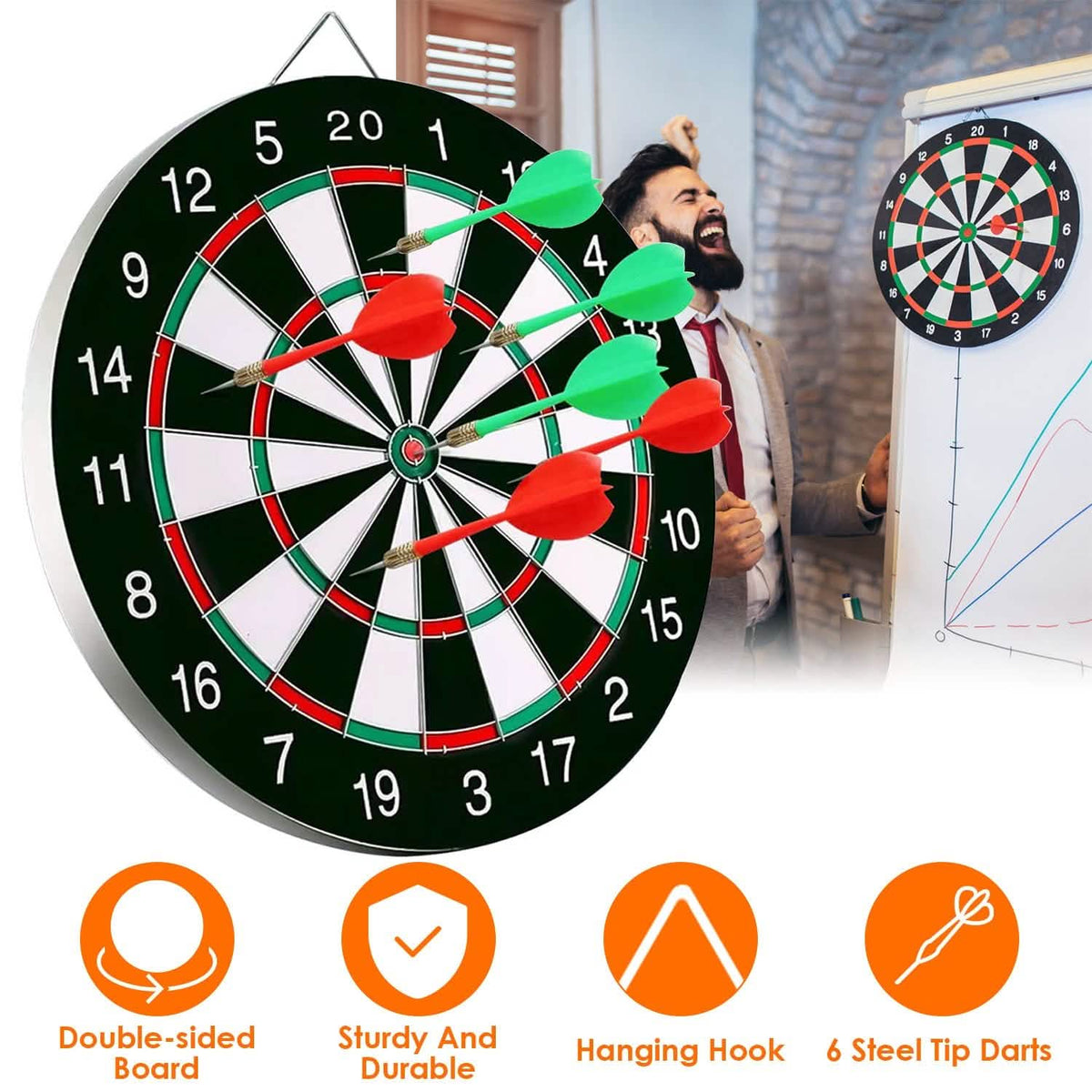 16-Inch Dart Board Game Set - A-1 Thread Vault
