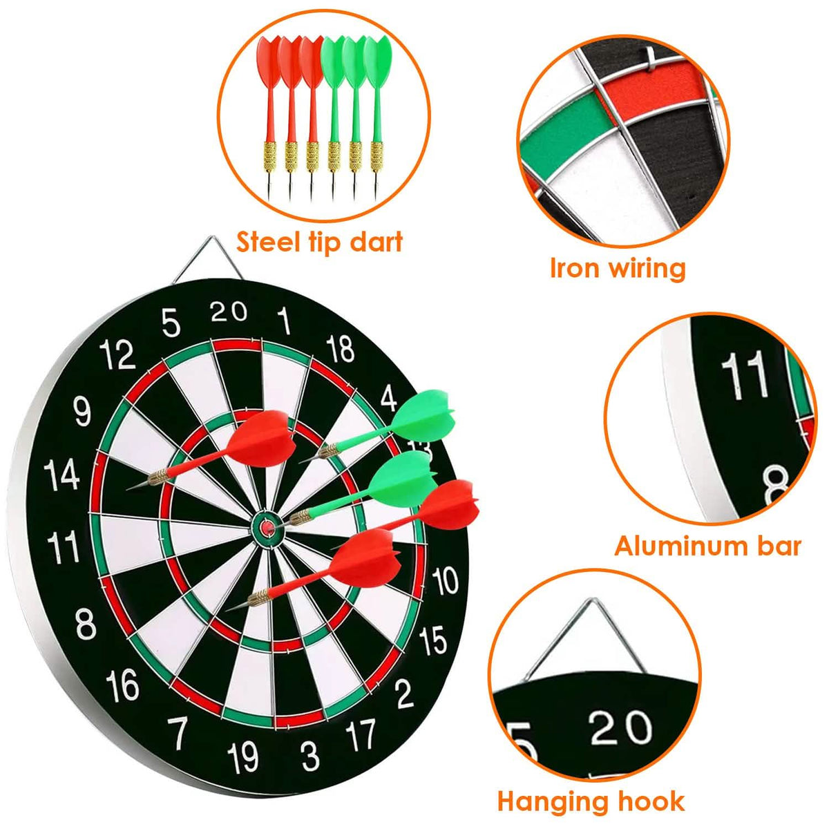 16-Inch Dart Board Game Set - A-1 Thread Vault