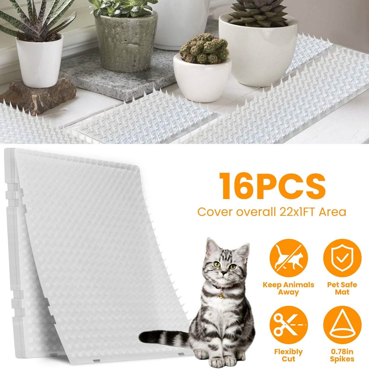 16-Pieces: Deterrent Training Mats with Spikes - A-1 Thread Vault