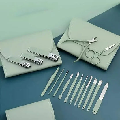 16-Pieces: Nail Clippers Manicure Tool Set with Portable Travel Case - A-1 Thread Vault