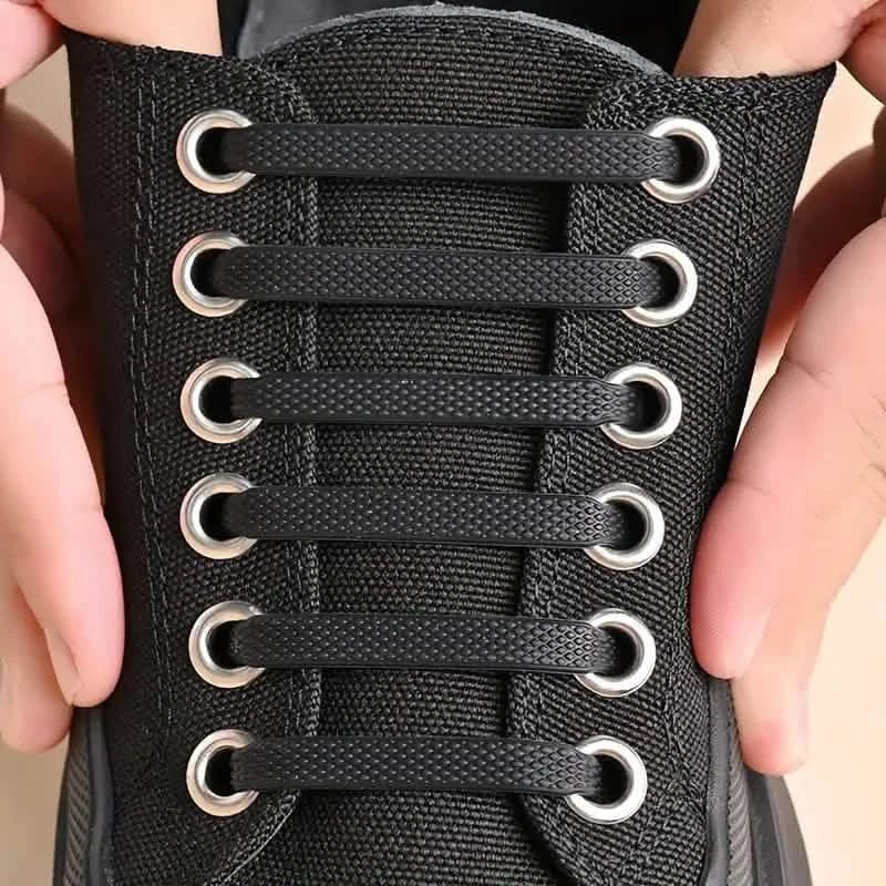16-Pieces Set: Silicone Elastic Shoe Laces - Free-Tie for Skate, Casual and Sneakers Shoes - A-1 Thread Vault