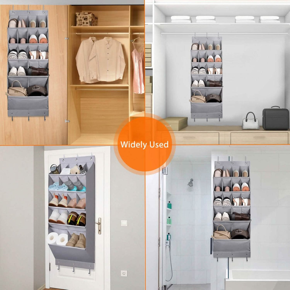 16 Pockets Over The Door Shoe Organizer 5 Tier with 6 Hooks - A-1 Thread Vault