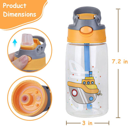 16.2oz Leak-proof Kids Water Bottle with Straw Push Button - A-1 Thread Vault