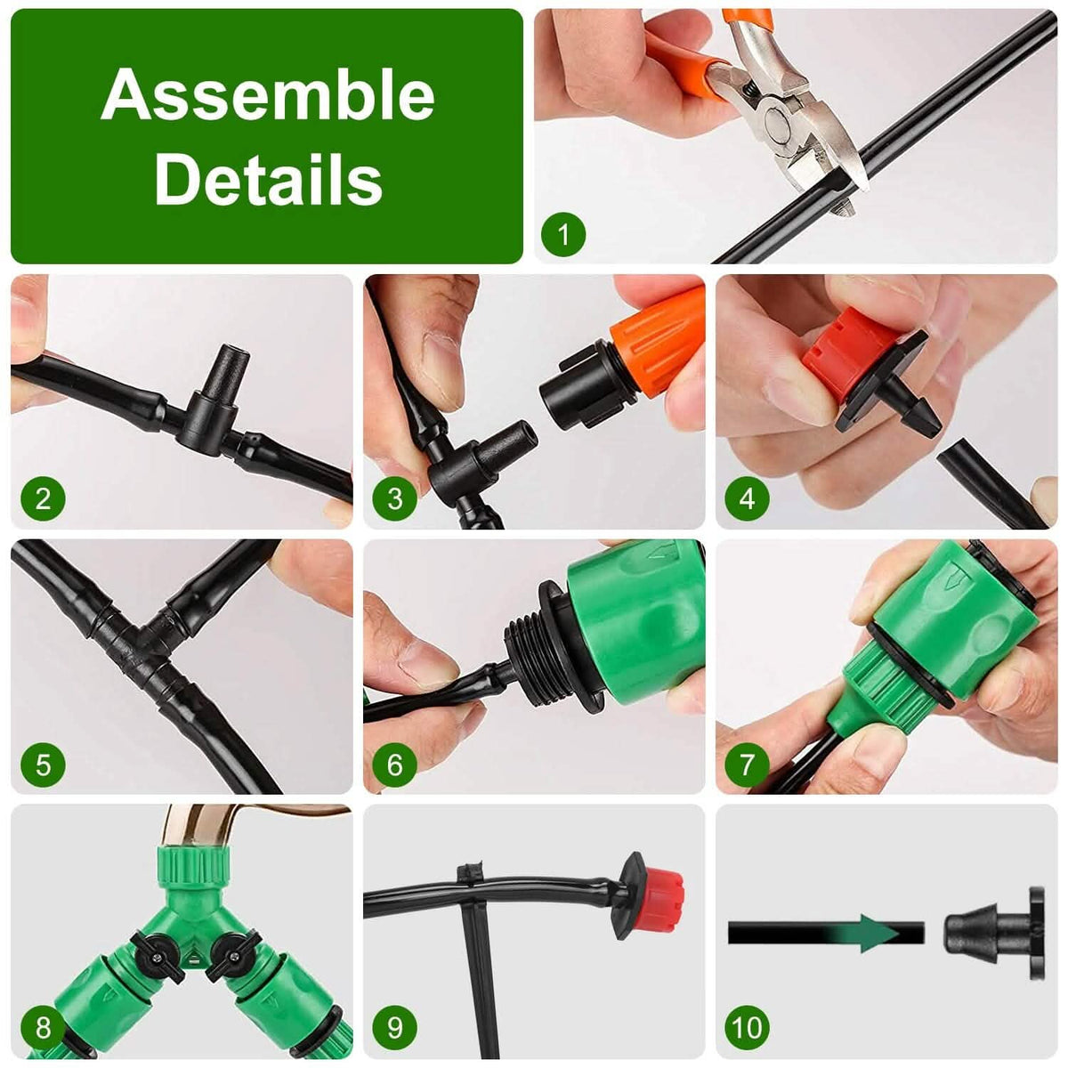 164FT Drip Irrigation Kit Automatic Garden Irrigation System - A-1 Thread Vault