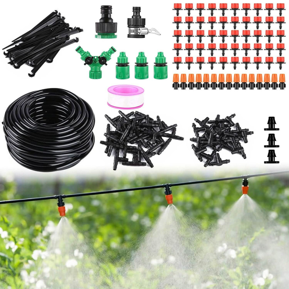 164FT Drip Irrigation Kit Automatic Garden Irrigation System - A-1 Thread Vault