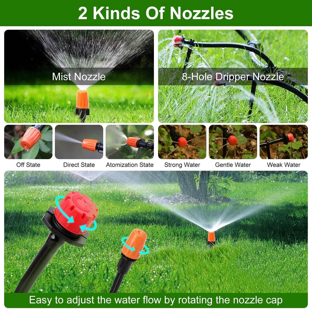 164FT Drip Irrigation Kit Automatic Garden Irrigation System - A-1 Thread Vault