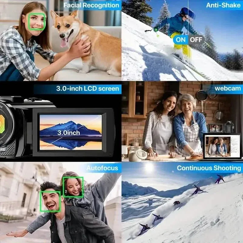 16x Zoom 1080P HD Digital Camera Bundle with 2 Batteries, 32G TF Card, Mic, Hood & Bag - A-1 Thread Vault