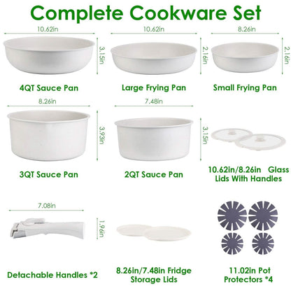 17-Pieces: Nonstick Cookware Set Induction Kitchen Pots and Pans - A-1 Thread Vault