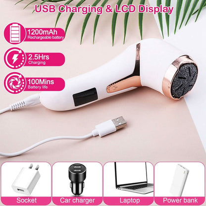 17-Pieces Set: Electric Foot Callus Remover with Vacuum Foot Grinder Rechargeable - A-1 Thread Vault