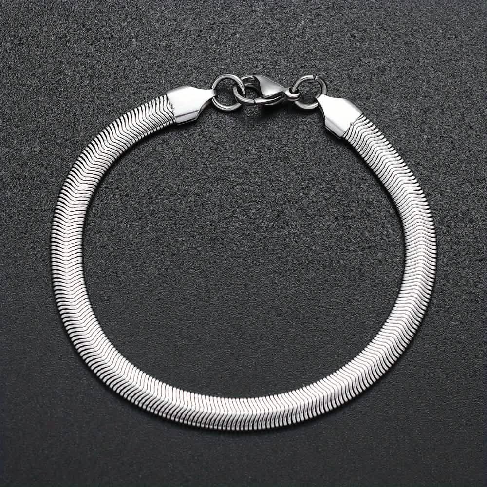 6mm Stainless Steel Snake Chain Bracelet – Unisex - A-1 Thread Vault