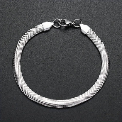 6mm Stainless Steel Snake Chain Bracelet – Unisex - A-1 Thread Vault