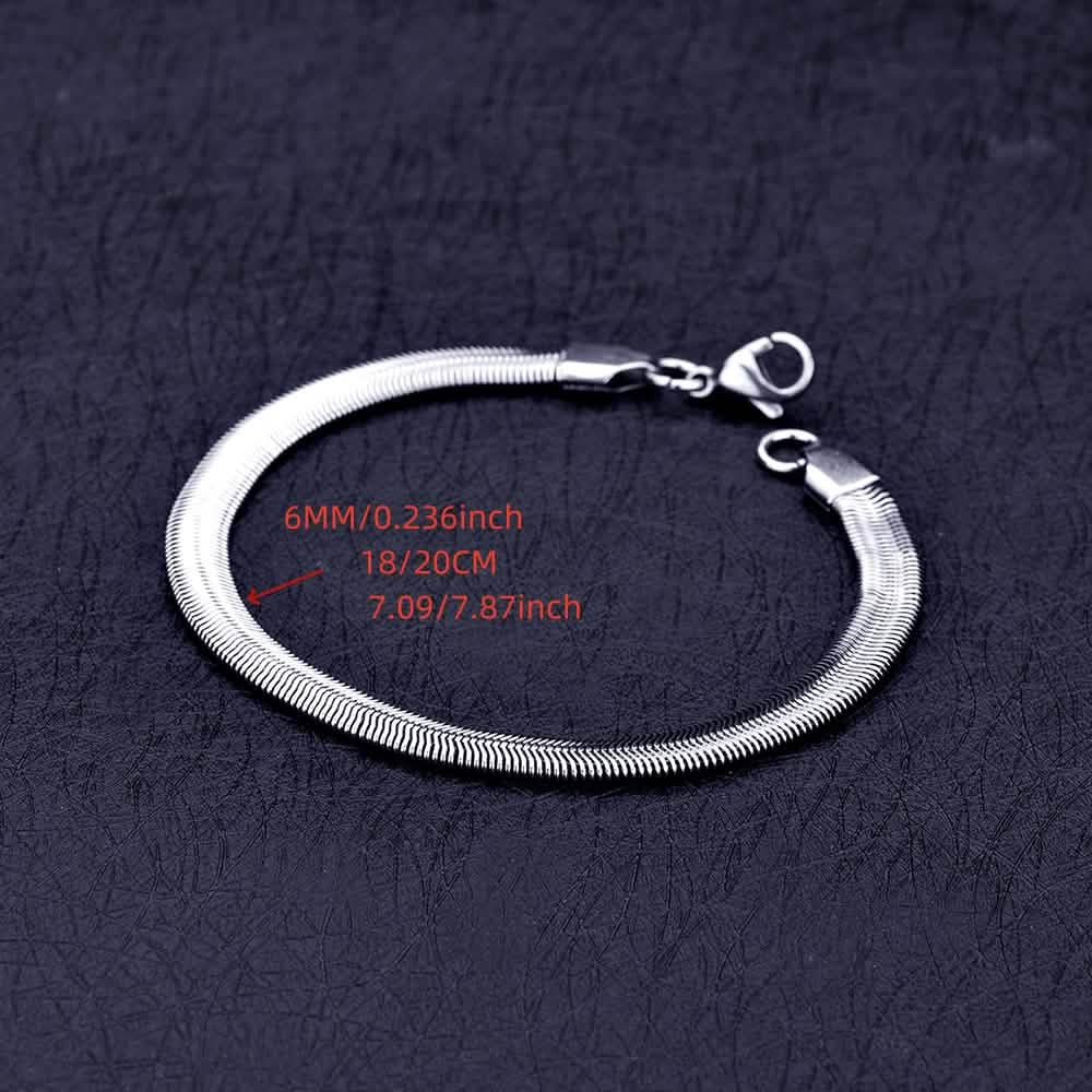 6mm Stainless Steel Snake Chain Bracelet – Unisex - A-1 Thread Vault