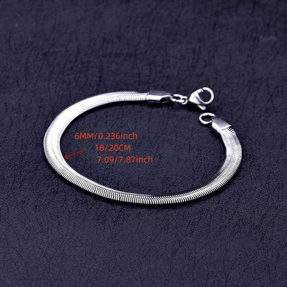 6mm Stainless Steel Snake Chain Bracelet – Unisex - A-1 Thread Vault