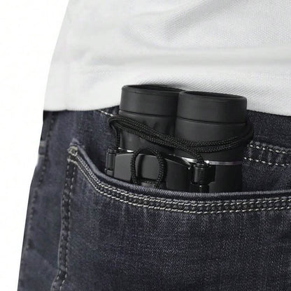 High Powered Mini Pocket Binoculars 10x25 with Phone Adapter – Compact, Lightweight, Portable – Black - A-1 Thread Vault