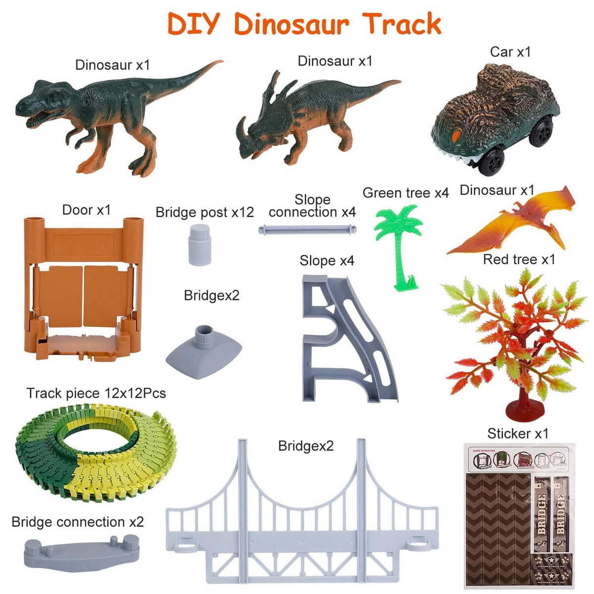 175-Piece: Dinosaur Race Track Set - A-1 Thread Vault