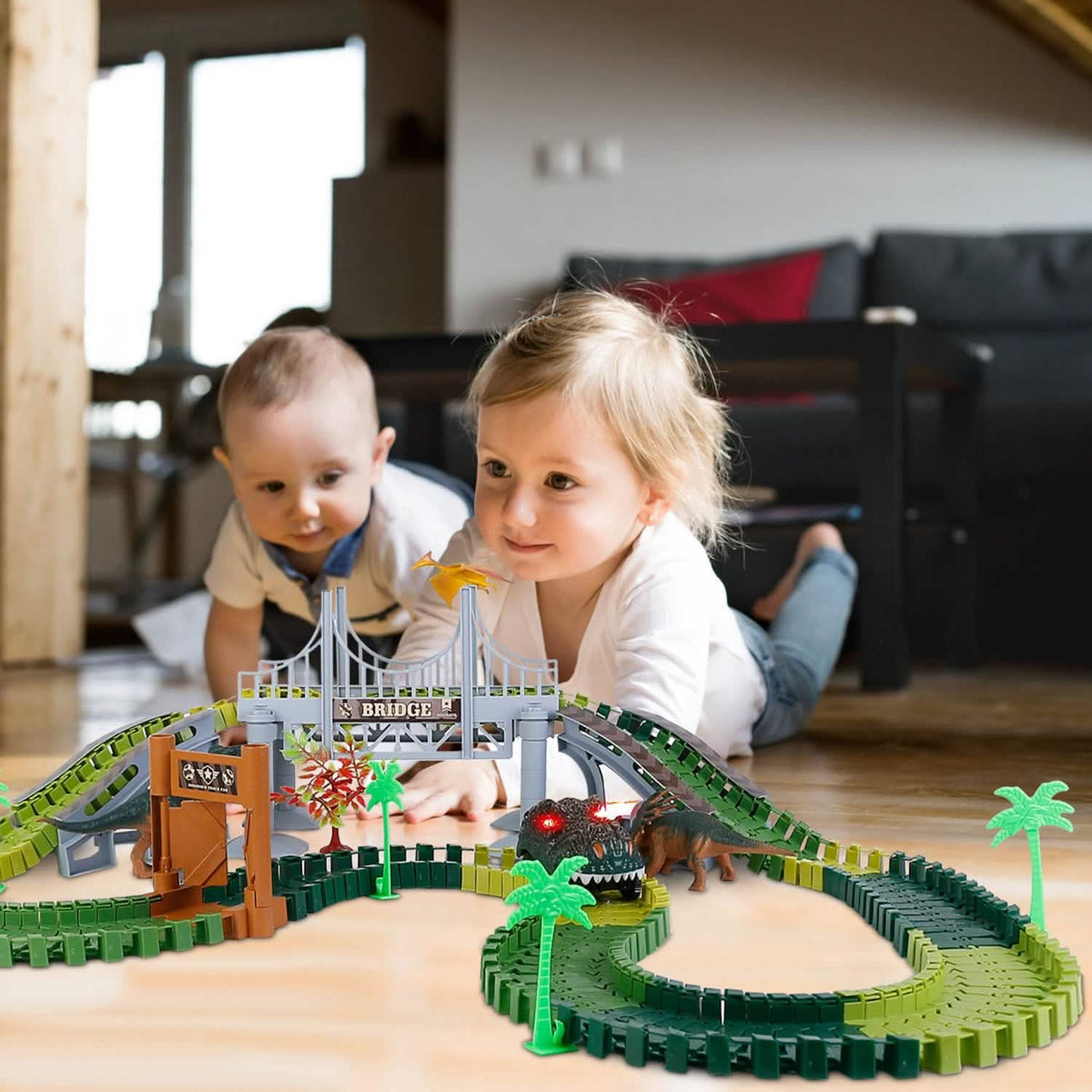 175-Piece: Dinosaur Race Track Set - A-1 Thread Vault